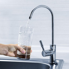 Clean filtered water from faucet